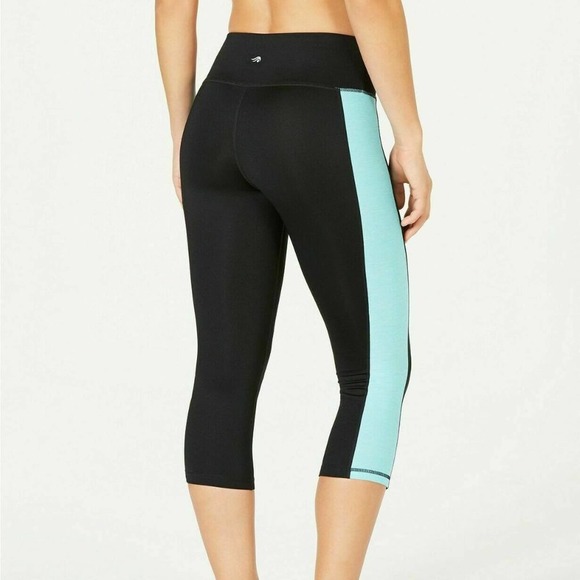 Ideology Women Basic Colorblock Cropped Legging Mid Rise Stretch Blue Size XXL - Picture 3 of 4